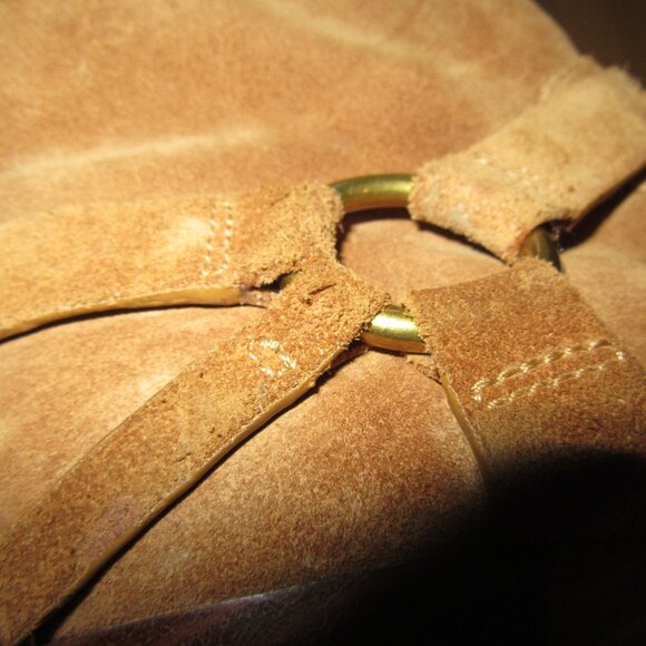 MICHAEL KORS WOMENS ANKLE BOOTS/SUEDE/COWBOY/WESTERN/TAN/SIDE ZIP/SIZE 7.5M! - Picture 8 of 9